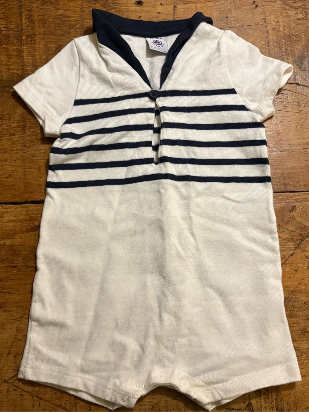 Petit Bateau Striped Infant Onesie